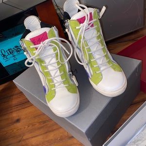 Authentic Giuseppe Zanotti women’s wedge sneaker.